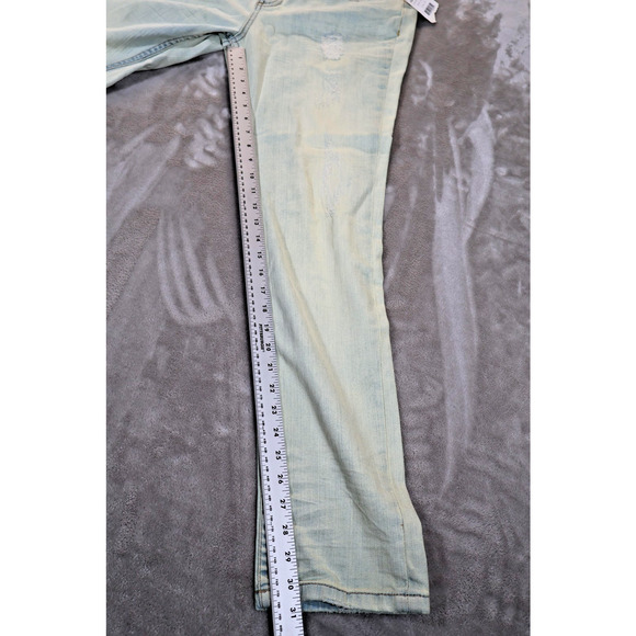 Free People Jeans Womens 30 Light Wash Palm Indig Distressed Denim Straight Leg - Picture 8 of 11